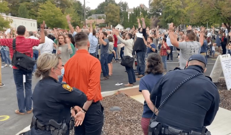 Idaho Christians ARRESTED for Singing Hymns Maskless Outside City Hall in County with Zero Covid Deaths