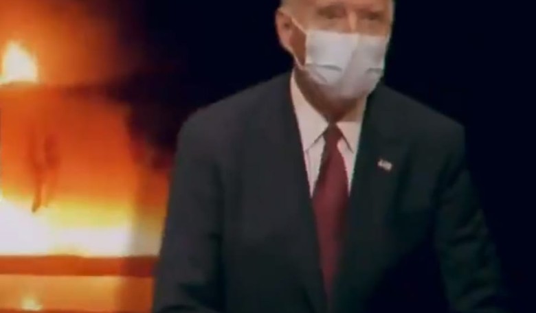 Devastating New Trump Ad Says 'Biden Takes a Knee' for Political Violence