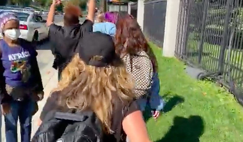 VIDEO: PJM's Megan Fox Chases Down Teens Screaming 'F*** Trump' in Crowd of Well-Wishers at Walter Reed Hospital