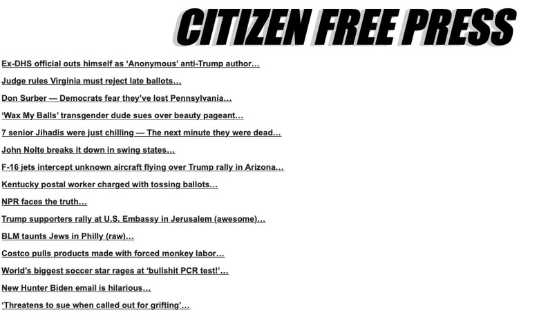 Drudge Alternative Citizen Free Press Mysteriously Disappears From Bing, Yahoo, Duck Duck Go — Updated