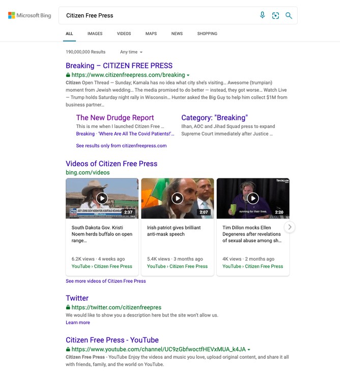 Citizen Free Press Bing search