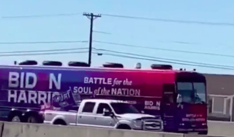 Democrats Get Hysterical Over Pro-Trump Caravan Following Biden's Bus in Texas