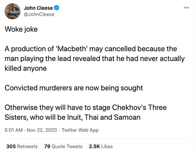 John Cleese transgender tweet