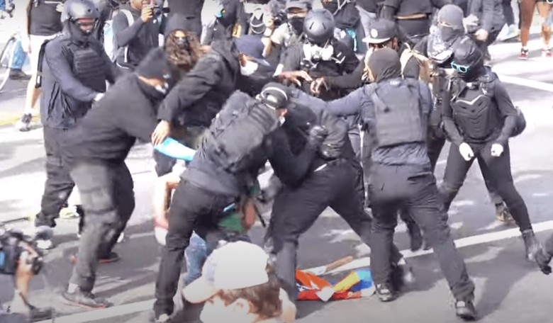 WATCH: Antifa Gets Violent at Trump Rally in Beverly Hills