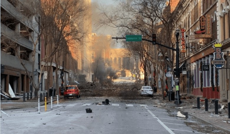RV Explodes in Downtown Nashville [UPDATE: Recording From Vehicle Warned of Bomb]