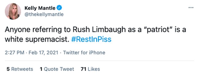 Rush Limbaugh rest in piss