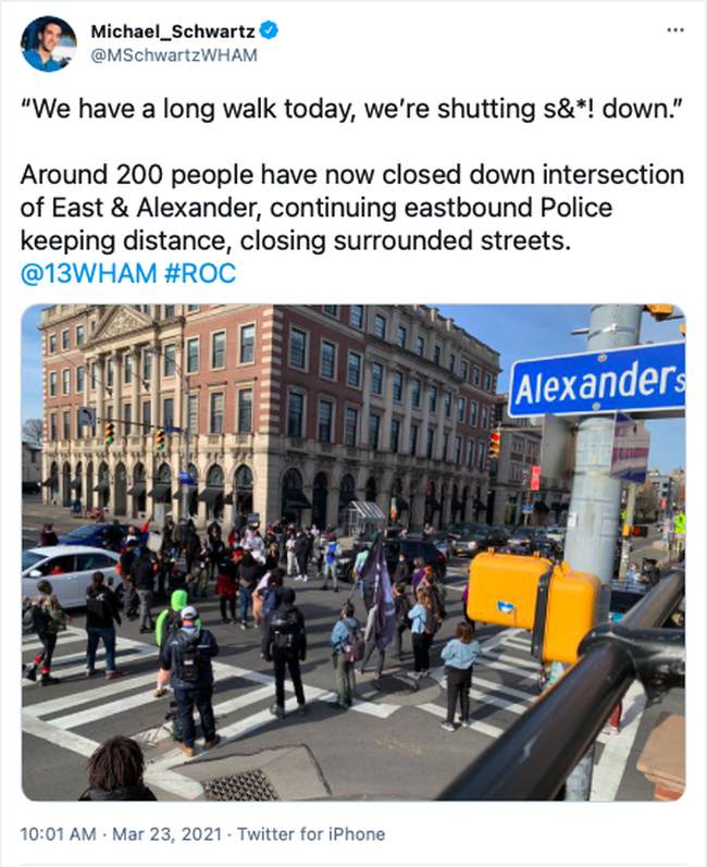 Black Lives Matter shuts down Rochester street.