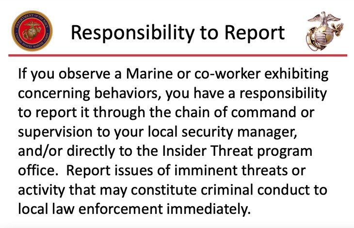 Marines extremism stand down materials.