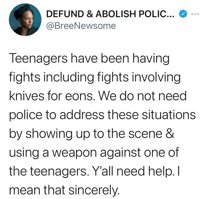 Bree Newsome teenagers knives