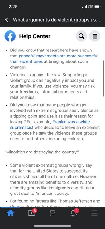 Facebook extremism