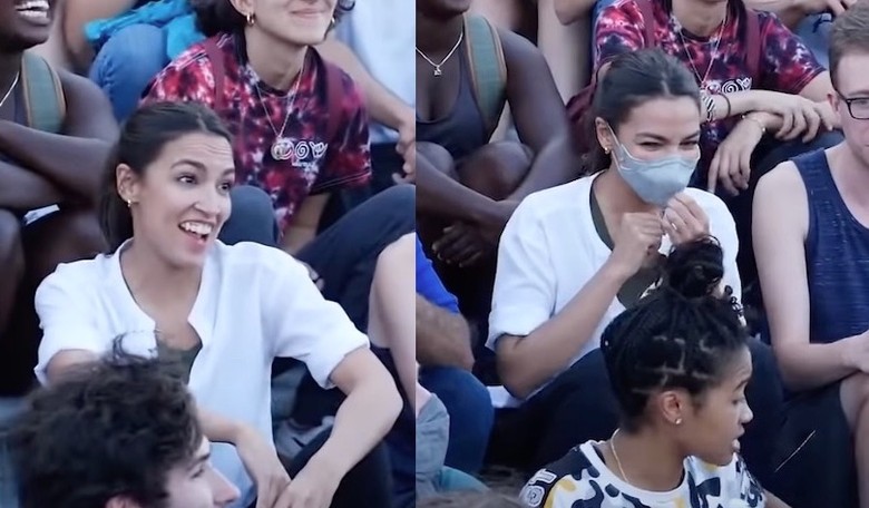 [VIDEO] Hygiene Theater: AOC Puts Mask on for Selfie, Takes It Right Back Off