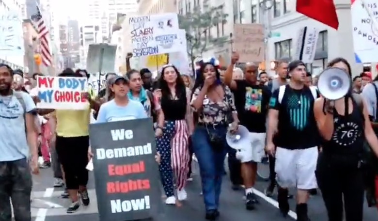 'Wake Up!': New Yorkers March Against COVID Mandates and Mass Firings
