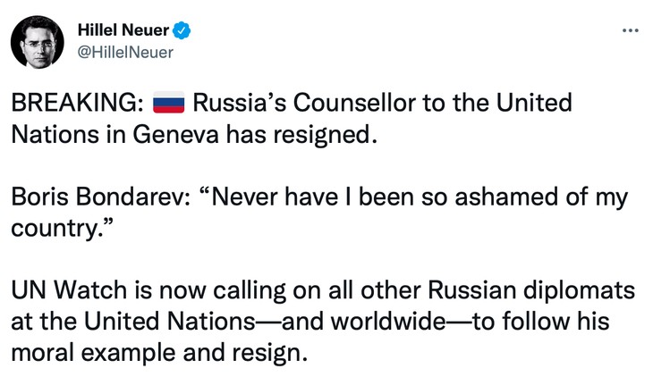 Russian Diplomat Quits