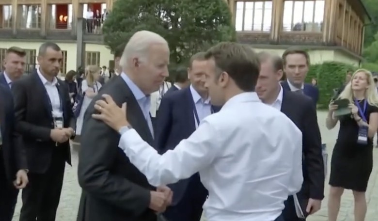 Macron Buttonholes Biden, Delivers Bad Oil News in Front of International Media
