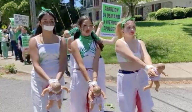 Ghoulish Teens Stage 'Bloody' Protest in Front of Justice Amy Coney Barrett's Home