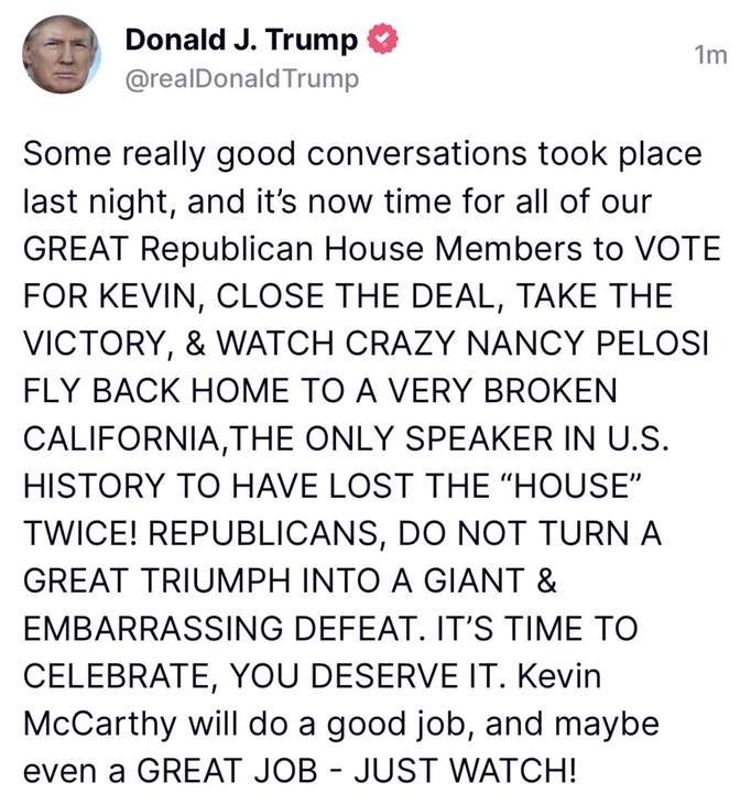 Trump Endorses McCarthy