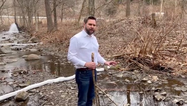 J.D. Vance Makes Bone-Chilling Discovery in an East Palestine Creek: 'This is Disgusting'