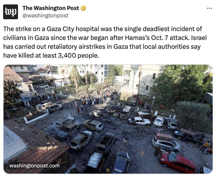Washington Post Blows the Gaza Hospital Story