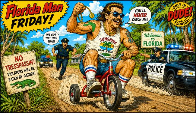 Florida Man Friday: What Is it With His Terrible Escape Vehicle Decisions?