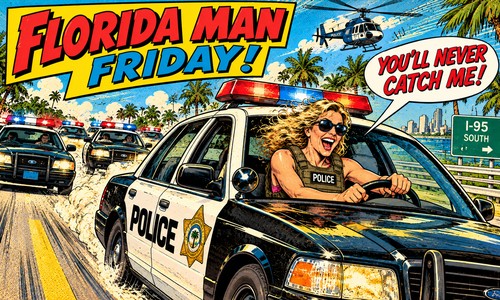 Florida Man Friday: Florida Woman Steals Police Car, Goes on 100 MPH Joyride