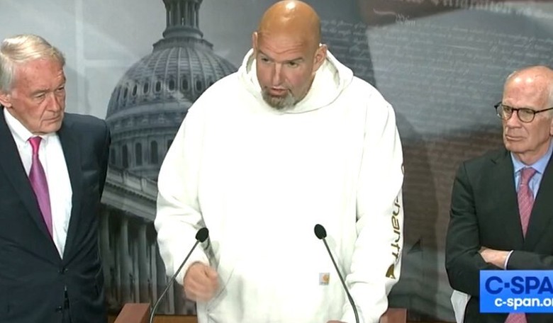 Watch: Sweatshirt-Clad John Fetterman Speaks on the Debt Ceiling Debate in Sad Display