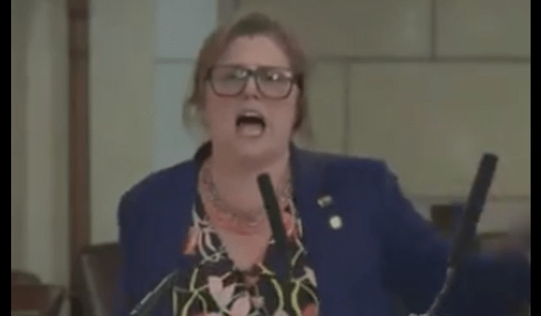 WATCH: Nebraska Dem Flips out During Trans Debate, as Activists Throw Tampons, Assault Police at Capitol
