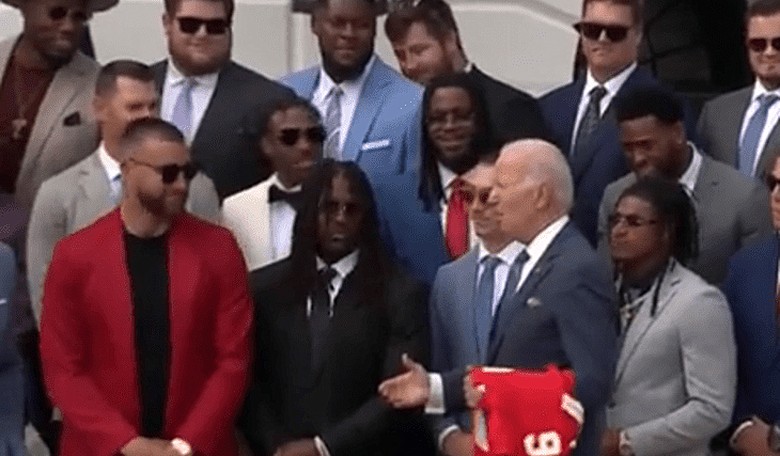Biden Delivers More Delusion, Shakes Hands With the Air During Visit With KC Chiefs
