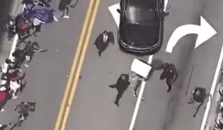 WATCH: Protester Rushes Trump Motorcade in Miami, Finds out That's Not a Good Idea