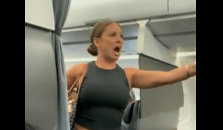 WATCH: Woman Melts Down Over Another Passenger on Airplane Not Being 'Real'