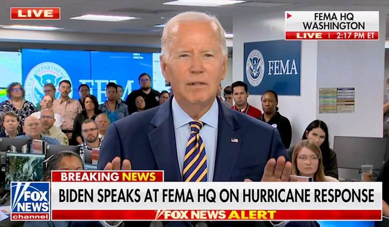 Biden Cracks Jokes, Snaps at Reporter, Talks 'Landfill' at Bizarre Hurricane Idalia Presser