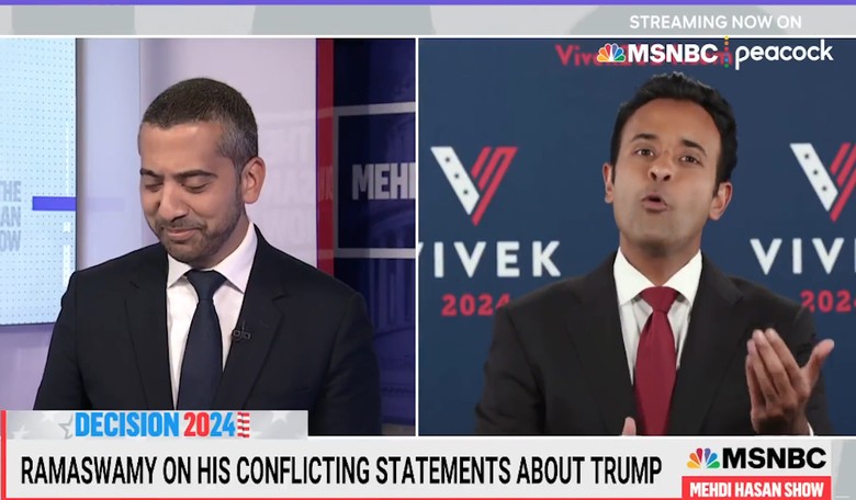 WATCH: Sparks Fly Between Vivek Ramaswamy and Mehdi Hasan When Donald Trump Comes Up