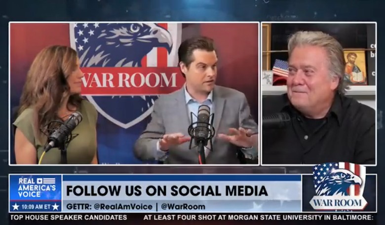 WATCH: Things Get Really Awkward During Steve Bannon Interview With Nancy Mace and Matt Gaetz