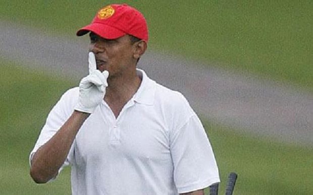 Obama-golf-silence