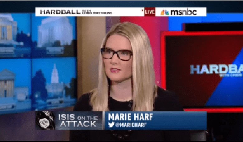 State Department's @marieharf: we can't beat ISIS with bombs, let's send money