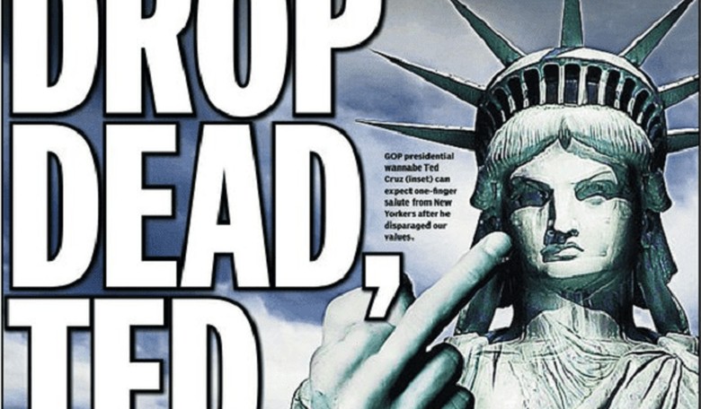 The New York Daily News a little sore over Cruz's comments