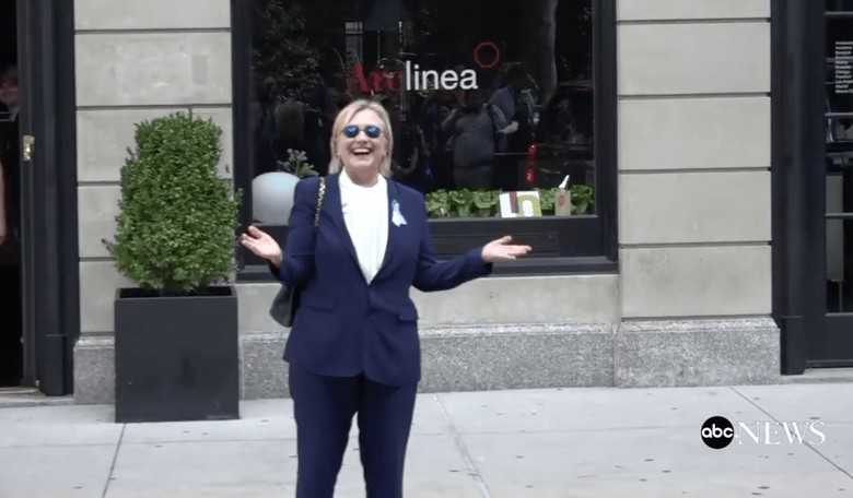 Clinton Emerges From Building Like Nothing Happened, Puts On Show for Reporters