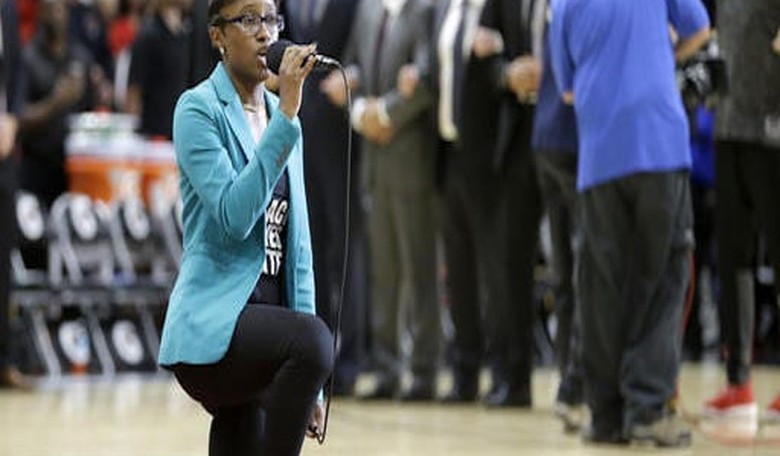 Black Lives Matter Singer Kneels to Perform Anthem at Basketball Game; This Man's Response is Perfect
