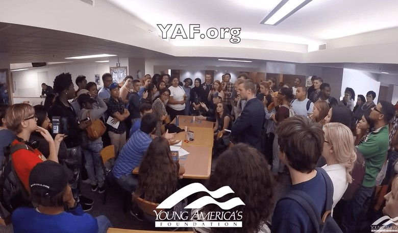VIDEO: Social Justice Warrior Mob Surrounds and Berates a Young Americans for Freedom Group
