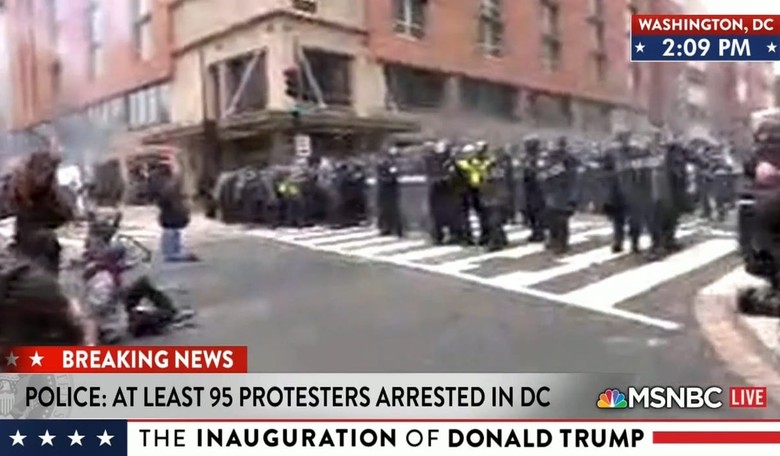 WATCH: 'Protesters' Clash with Police in D.C. Over Trump Inauguration