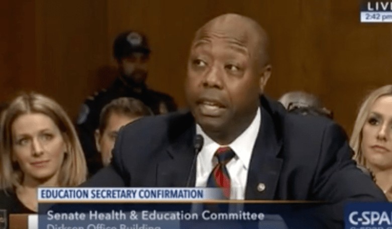 Tim Scott Introduces Betsy DeVos, Says She Understands "Sacrifice" and "Accountability"