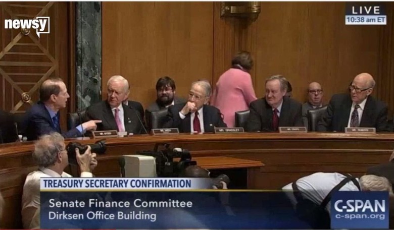 Watch Ron Wyden Lose His Crap During the Mnuchin Confirmation Hearing