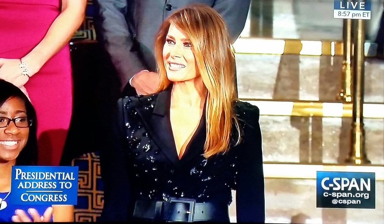 FLOTUS Stuns in Shimmering Black Dress at Joint Sessions Address