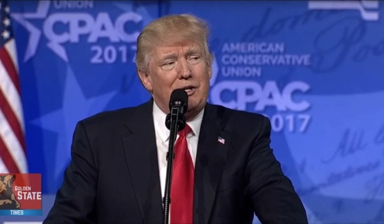 Trump Uses CPAC For An Ironic Attack On the Media's Use Of Anonymous Sources