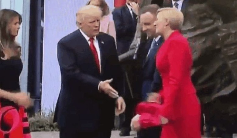 Handshake Hilarity: Watch the Polish First Lady "Pass" on Shaking Trump's Hand