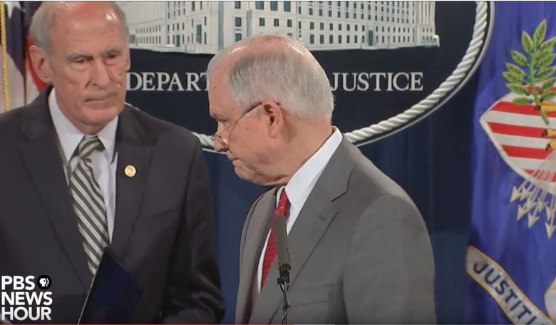 The Jeff Sessions/Dan Coats Leak Press Conference Was Sort Of Like a James Bond Martini
