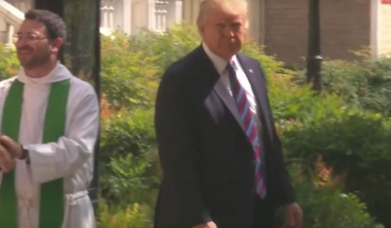Trump Causes Media Consternation With His After Church Comment on North Korea
