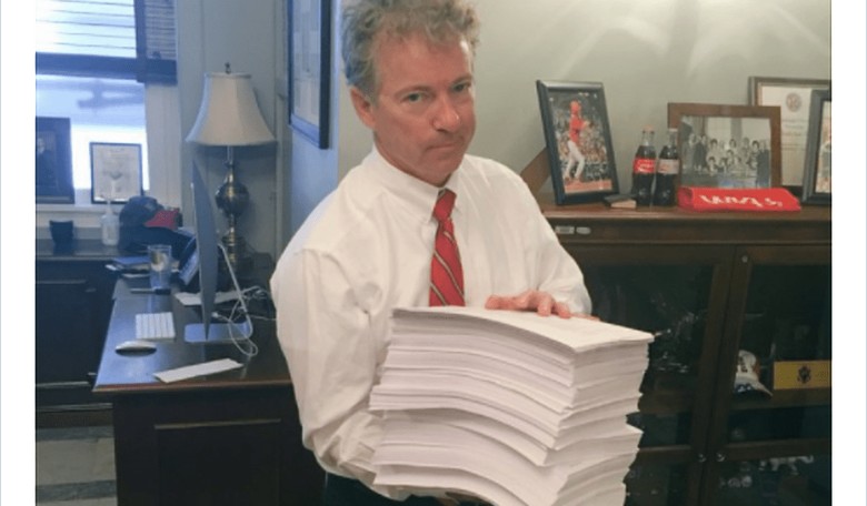 Rand Paul Is Doing What Many Other Politicians Refuse to Do With the Omnibus Bill...His Job