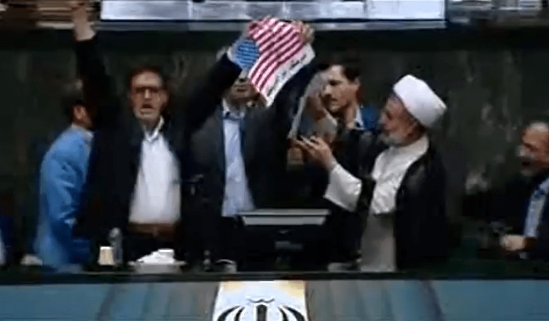 Iranian Parliament Burns American Flag, Chants "Death to America" After US Pulls Out of Iran Deal
