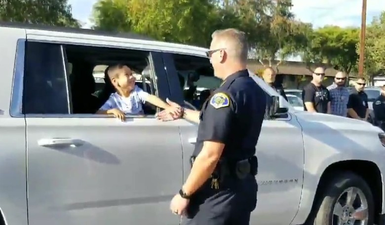 VIDEO: Fallen Cop's Fellow Officers Stand by His Son on 1st Day of Kindergarten