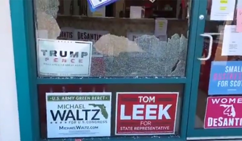 Media Calls the Shooting Up of a Republican HQ "Vandalism"